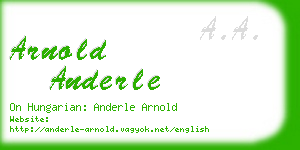 arnold anderle business card